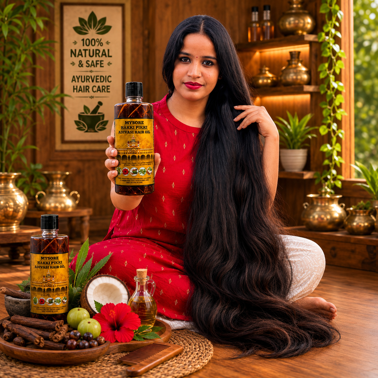 500ML Mysore Hakki Pikki Hair Oil-3 Month Course Package
