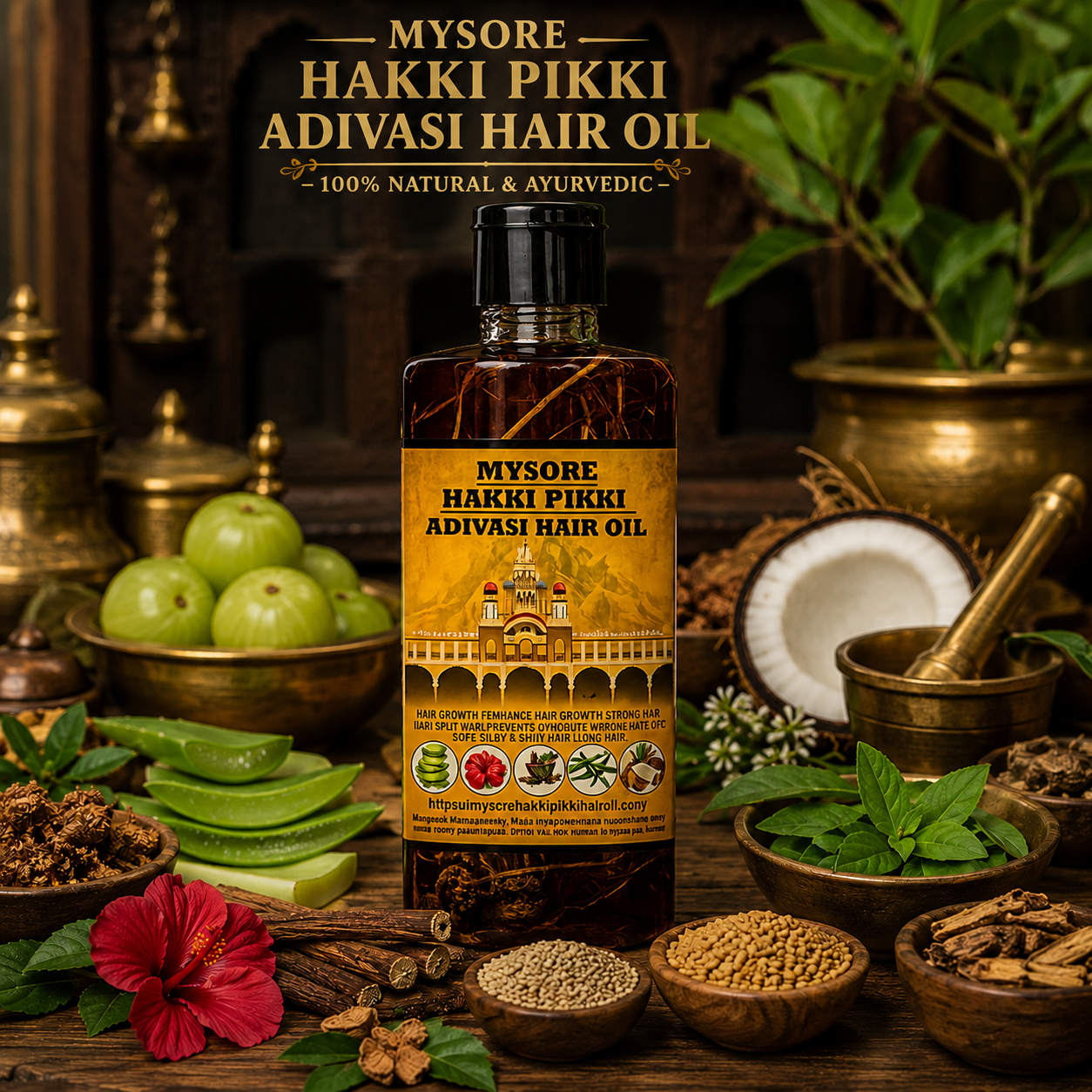 500ML Mysore Hakki Pikki Hair Oil-3 Month Course Package