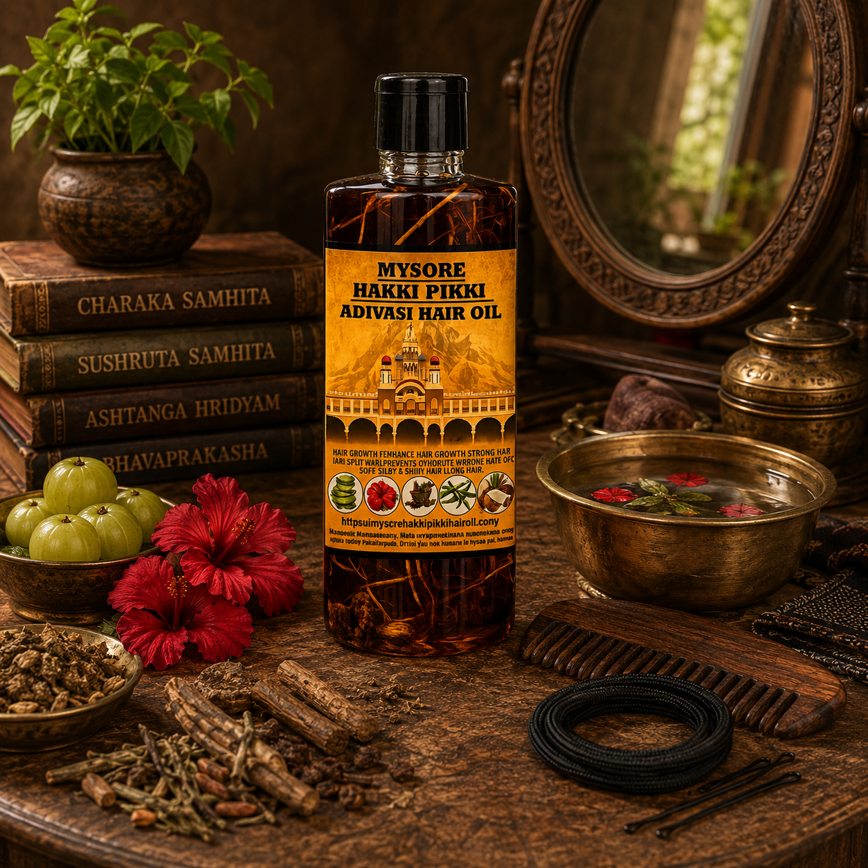500ML Mysore Hakki Pikki Hair Oil-3 Month Course Package