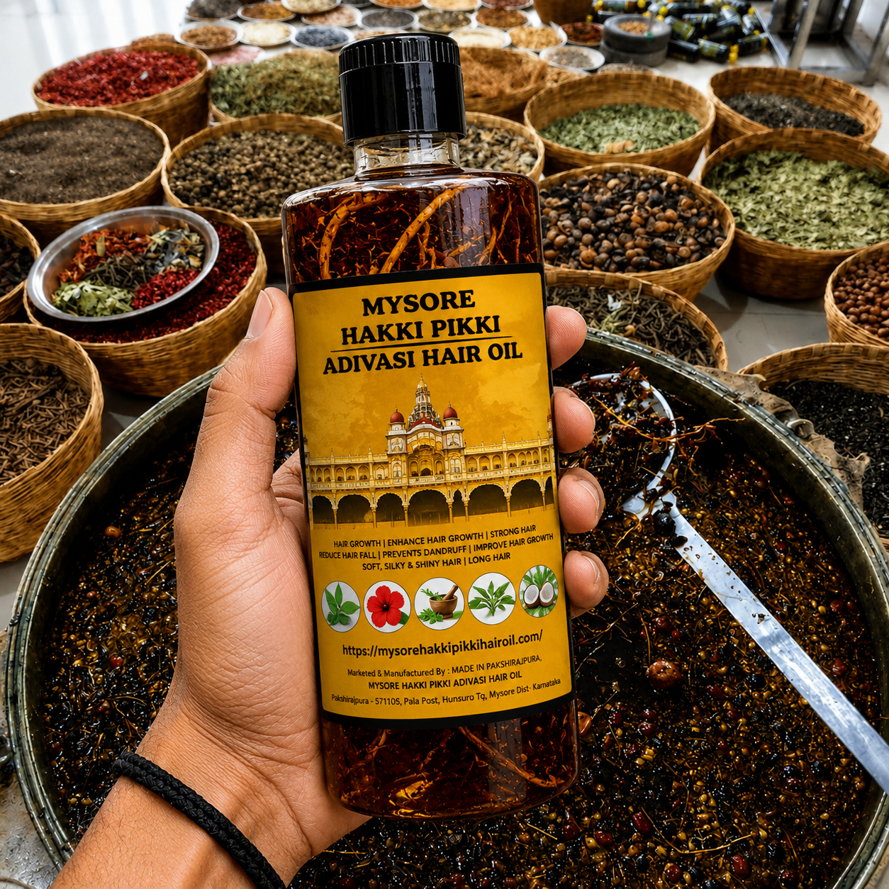 500ML Mysore Hakki Pikki Hair Oil + 500ML Mysore Hakki Pikki Shampoo Package