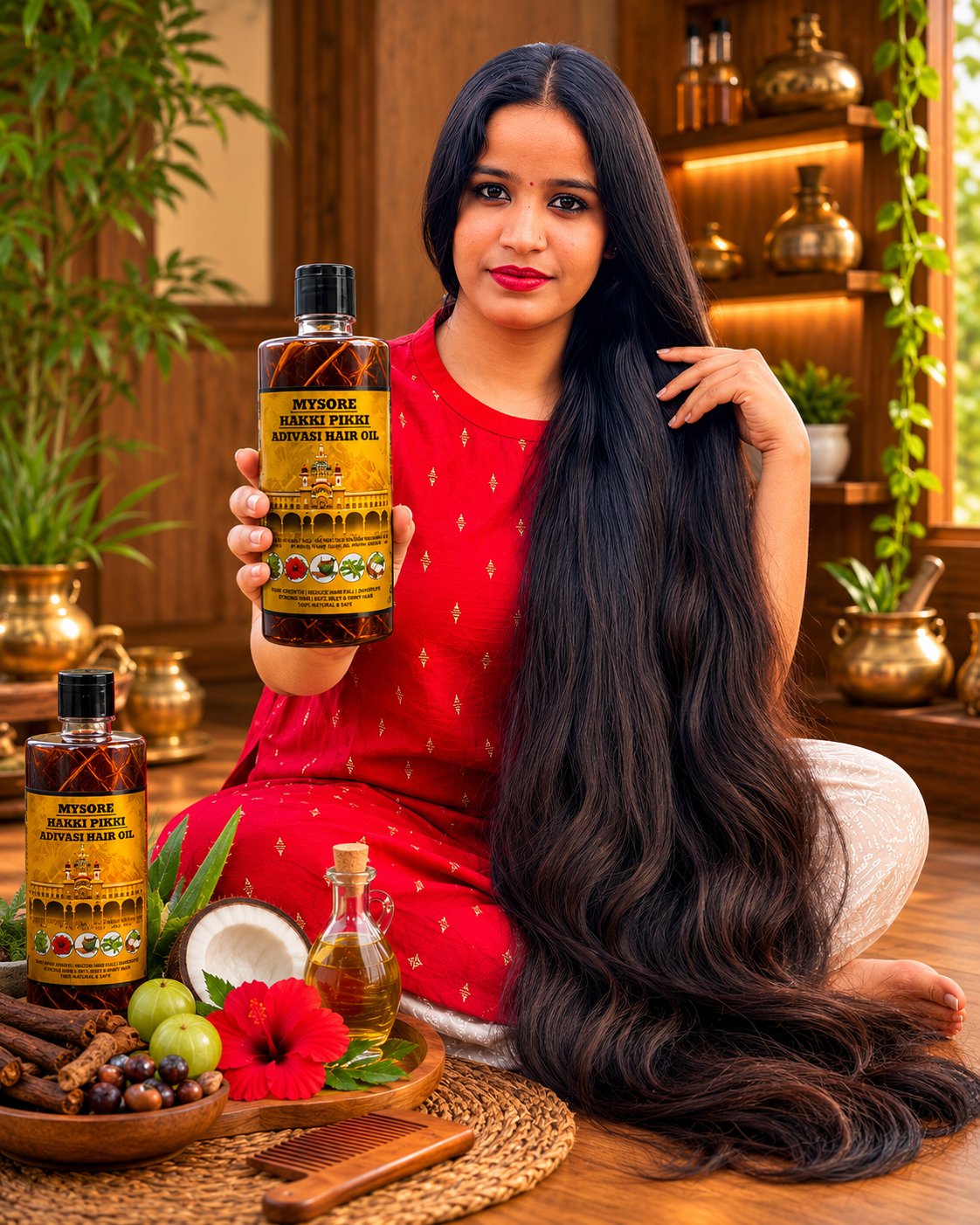 500ML Mysore Hakki Pikki Hair Oil-3 Month Course Package