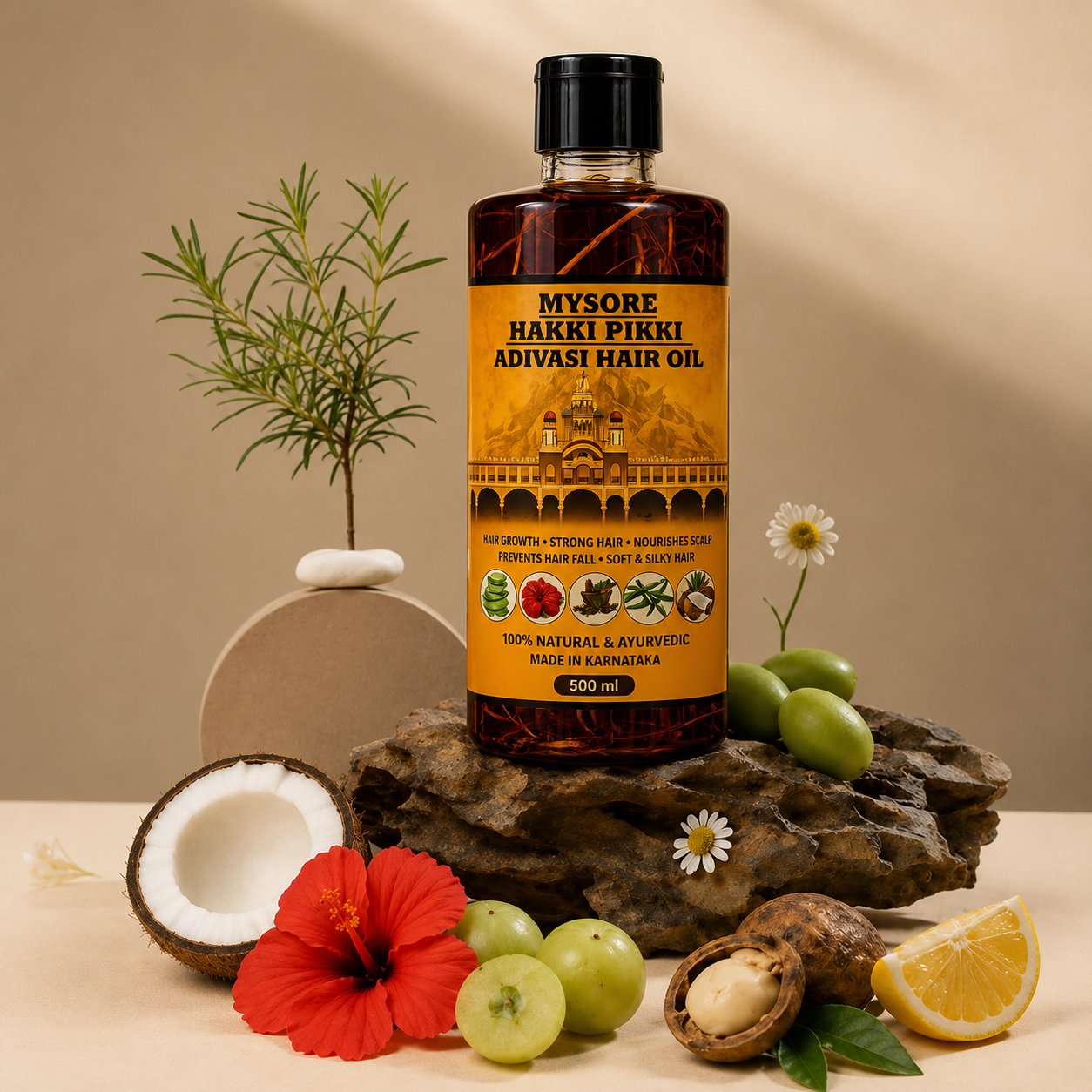 500ML Mysore Hakki Pikki Hair Oil-3 Month Course Package