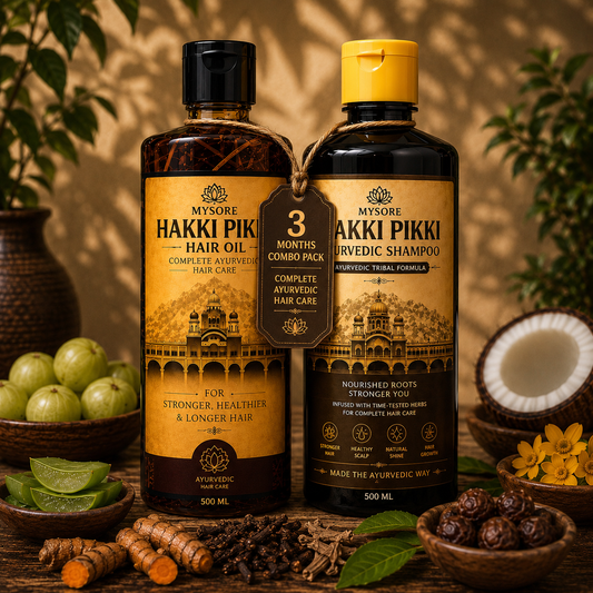 500ML Mysore Hakki Pikki Hair Oil + 500ML Mysore Hakki Pikki Shampoo Package